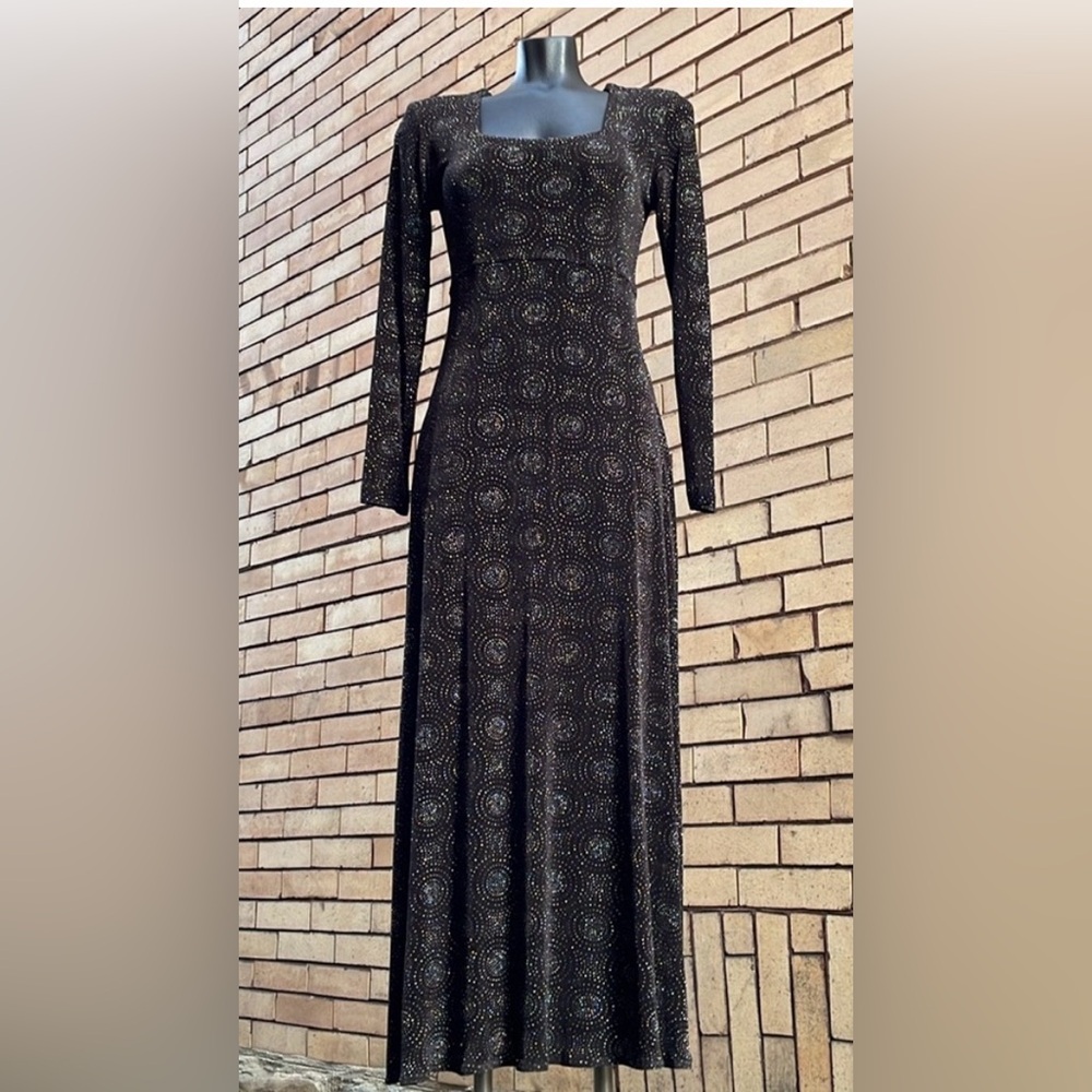 Vintage 90’s Rabbit Rabbit Rabbit metallic sparkle maxi dress Size 6
